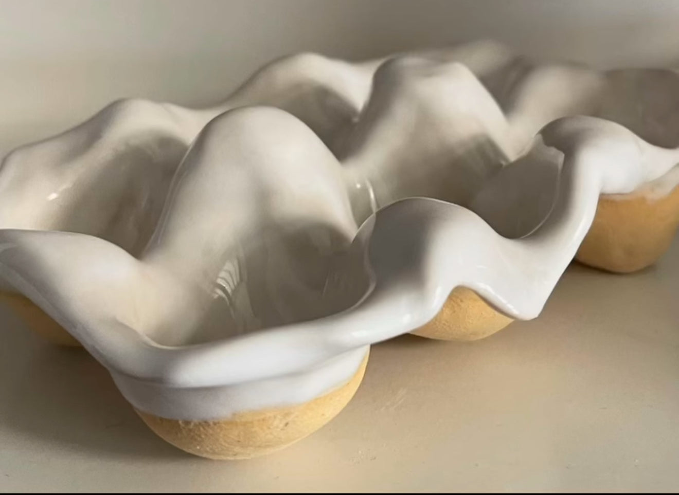 Ceramic hand built egg trays